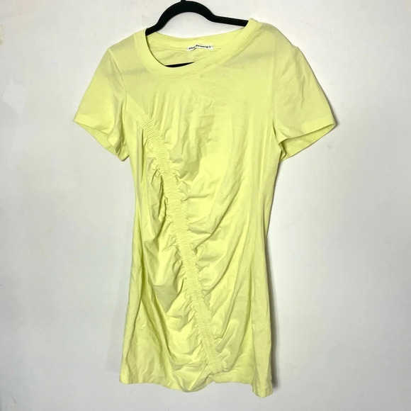 T by Alexander Wang Ruched Neon Tee Shirt Dress Large - Picture 2 of 7